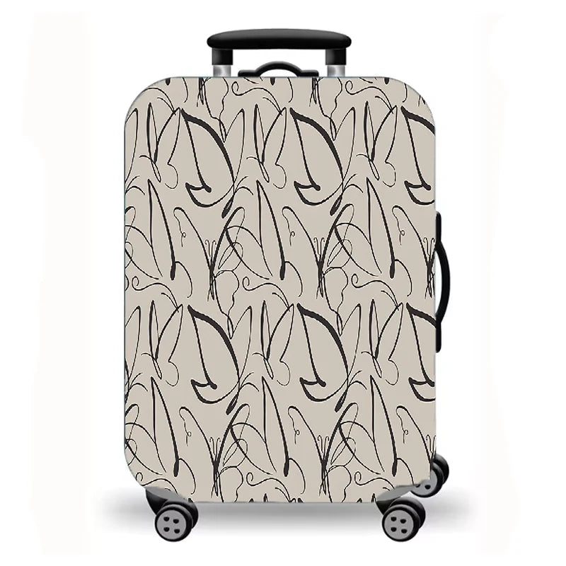 Luggage protective cover, retro printed elastic suitcase protective cover, retro floral pattern.