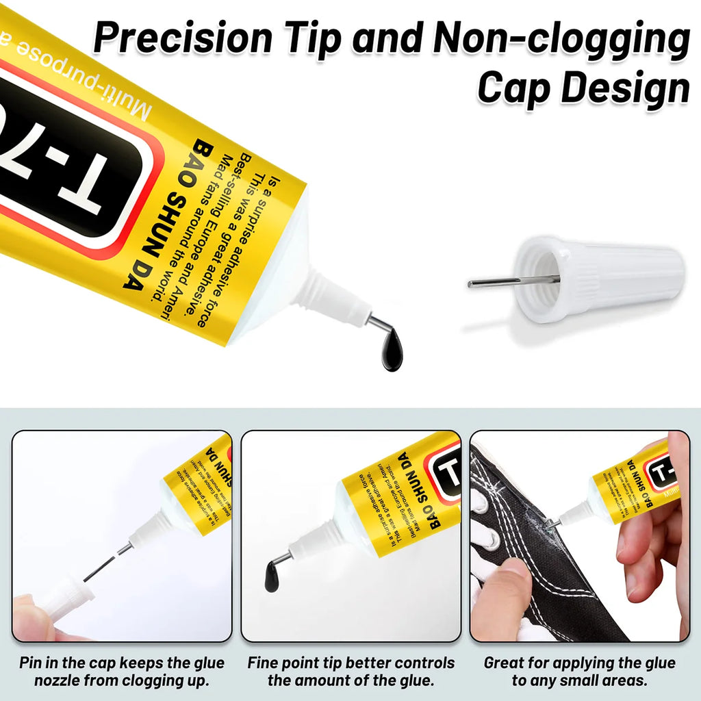T7000 Black Glue for Mobile Screen Repair, Waterproof Glue for Craft Jewelry, Super Strong Liquid Adhesives, Multi-Purpose Glue for Diy, T-7000 Black Liquid Tool, Super Glue