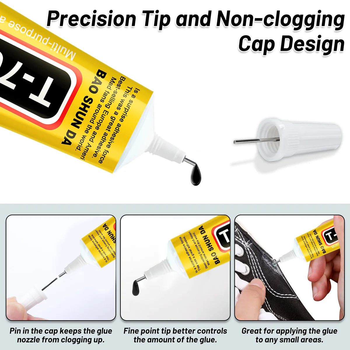 T7000 Black Glue for Mobile Screen Repair, Waterproof Glue for Craft Jewelry, Super Strong Liquid Adhesives, Multi-Purpose Glue for Diy, T-7000 Black Liquid Tool, Super Glue