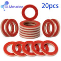 20pcs Red Lower Unit Oil Drain Screw Gasket Fit For Yamaha 4-STROKE OUTBOARD MODELS 90430-08020-00 90430-08003