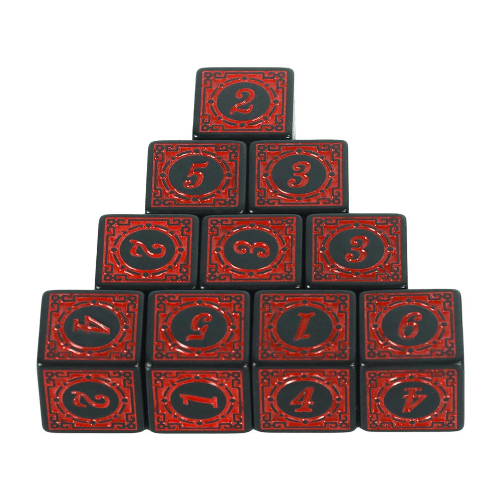 Dice 10Pcs D6 6 Sides for D&D Party Family Games RPG Dados As Collection