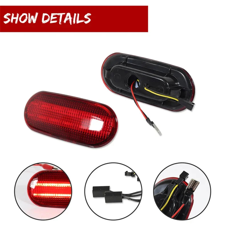 For Volkswagen Beetle 1998-2005 Car Rear Bumper Side Marker Indicator Lights Red / White LED Driving Lights Parking Lights 12V