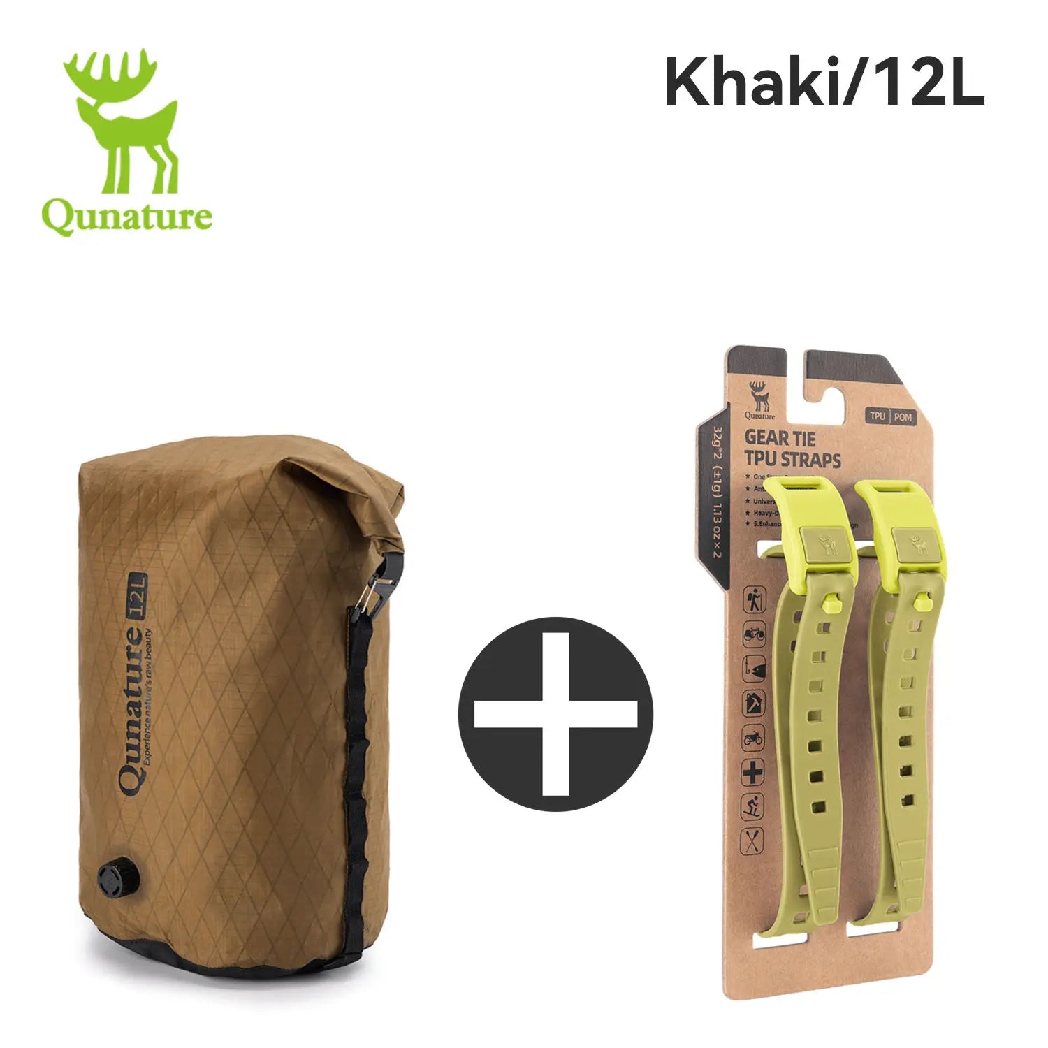 Qunature 2Pcs/set Bikepacking Fully Waterproof Compression Bag Hiking Lightweight Bicycle Gear for Road Mountain Bike Travel 12L
