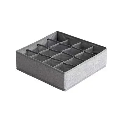 1/2/3 Pack Gray Sock Underwear Organizer Dividers 16/24/64 Cell Fabric Foldable Closet Organizers Storage Boxes for Storing Sock