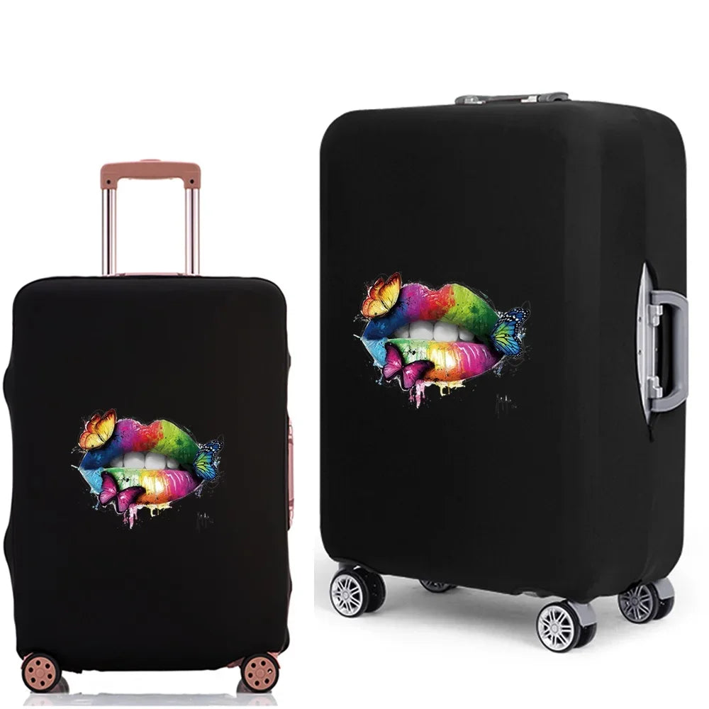 Luggage Protective Cover Thicken Elastic Luggage Dust Case Bag for 18-28 Inch Travel Suitcases Mouth Pattern Travel Accessories