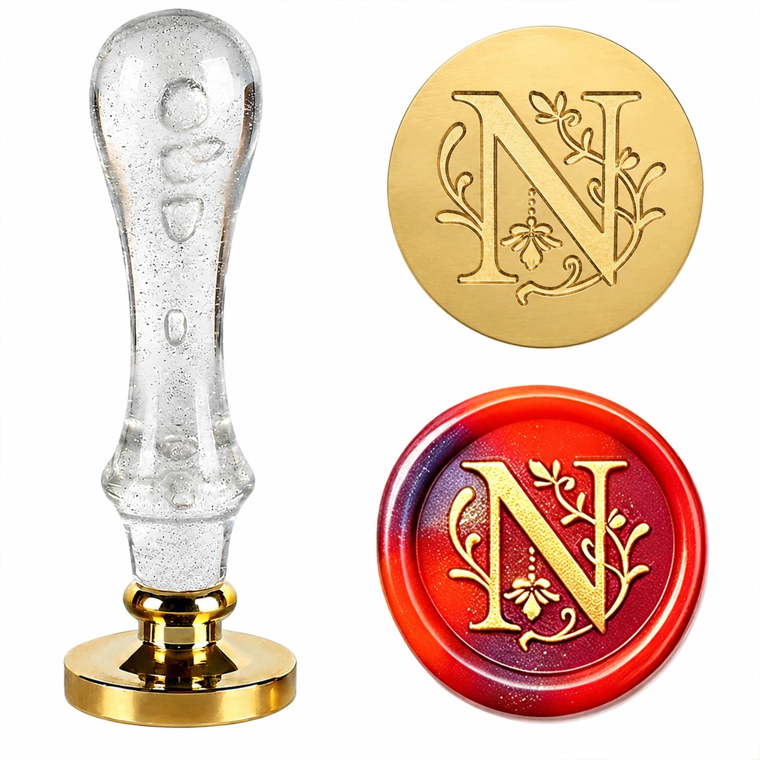26 Letter Wax Seal Stamp,25mm Brass Head with White Bubble Handle Wax Stamp for Wedding Invitations,Birthday Cards,Envelopes