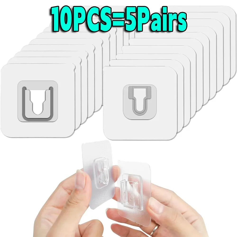 Double Sided Adhesive Hooks Wall Hooks for Hanging,Self Adhesive Hooks for Bathroom Kitchen Office Hanging
