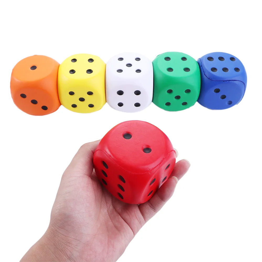 1PCS Big Sponge Dice Soft and Elastic Toys Color Solid Point Dice Side Length 6cm Cognitive Amusing Props