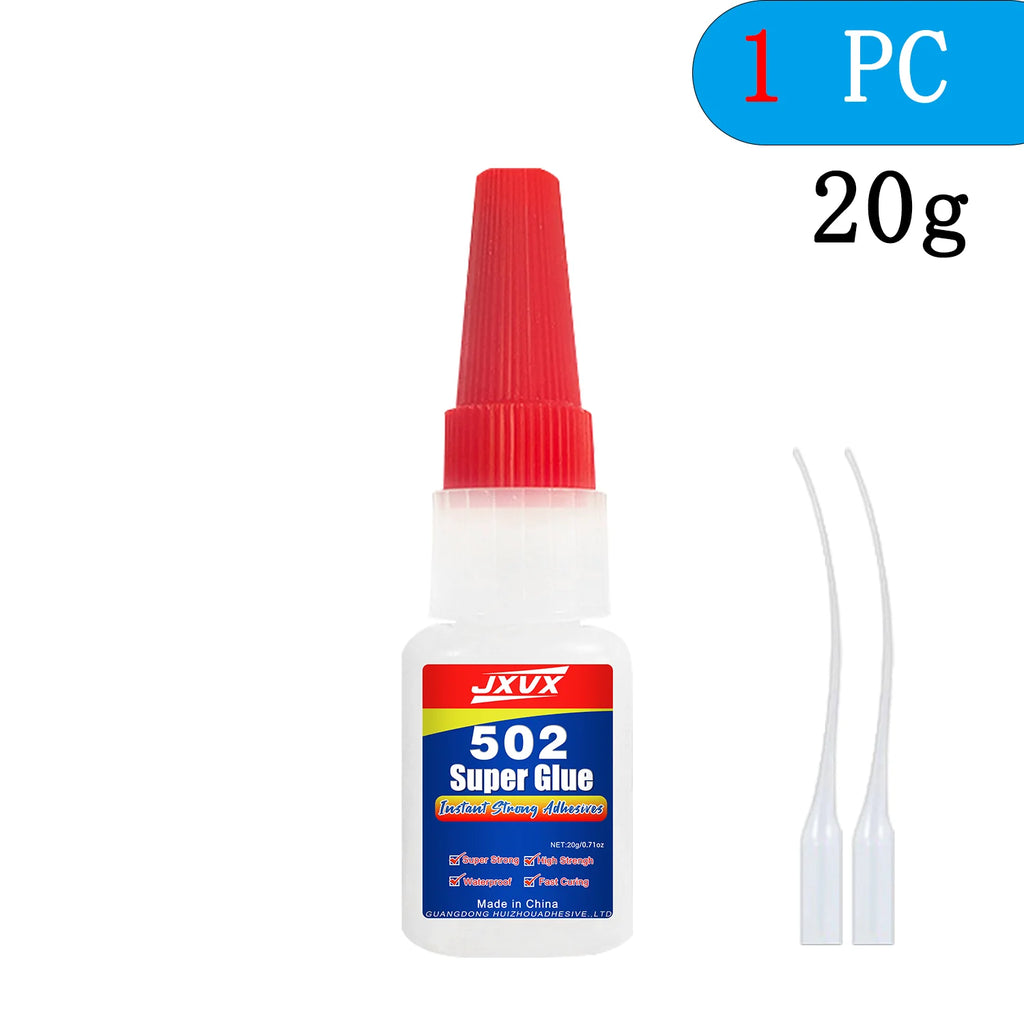 401/502 Super Glue for Repairing Metal, Plastic, Toys, and Shoes – 20/50g Instant Adhesive – 5-Second Quick-Drying Cyanoacrylate
