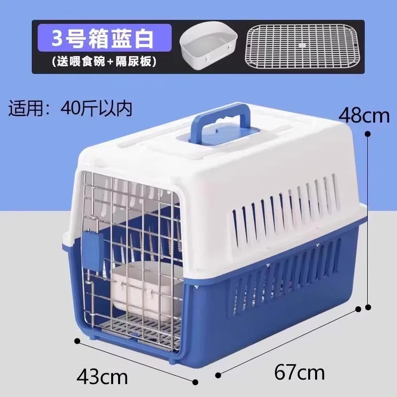 ‌Large Dog Crate for Air Travel - Pet Carrier with Wheels, Foldable Kennel for Golden Retriever, Airline Approved Portable Cage