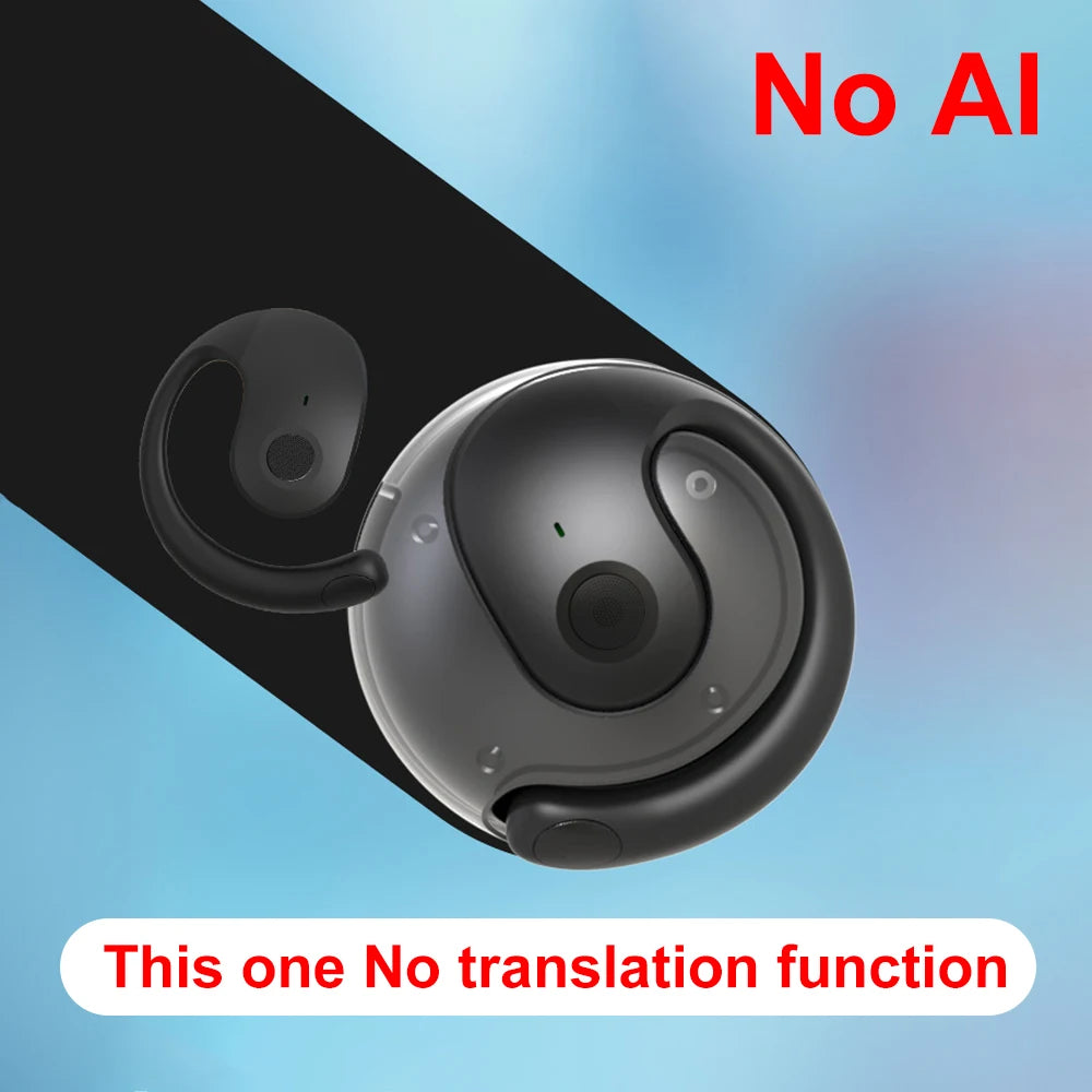 AI Translator Headphones 144 Languages Real Time Two-Way Translation Bluetooth Headset for Business Wireless Waterproof Earbuds