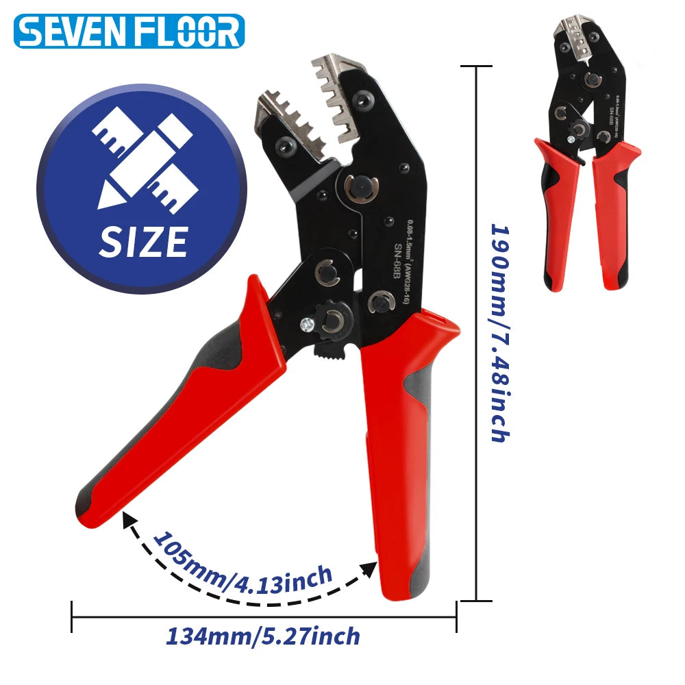 Motorcycle Wiring Repair Ratcheting Crimper, Precision Open Barrel Crimping Tool for Dupont JST Molex TE Connector Terminals