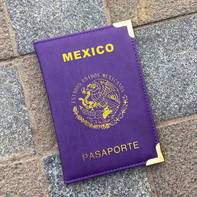 Mexico Passport Cover Metal Edges and Corners Passport Holder Travel Wallet Women Fashion Covers for Passports