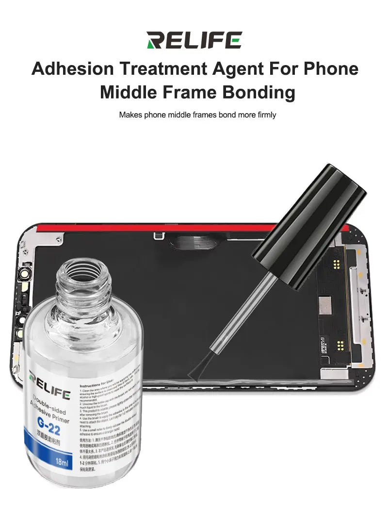 RELIFE G-22 Double-Sided Adhesive Primer Suitable for Moblie Phone Middle frame LCD Screen Bezels Repair Adhesion Strength Repai
