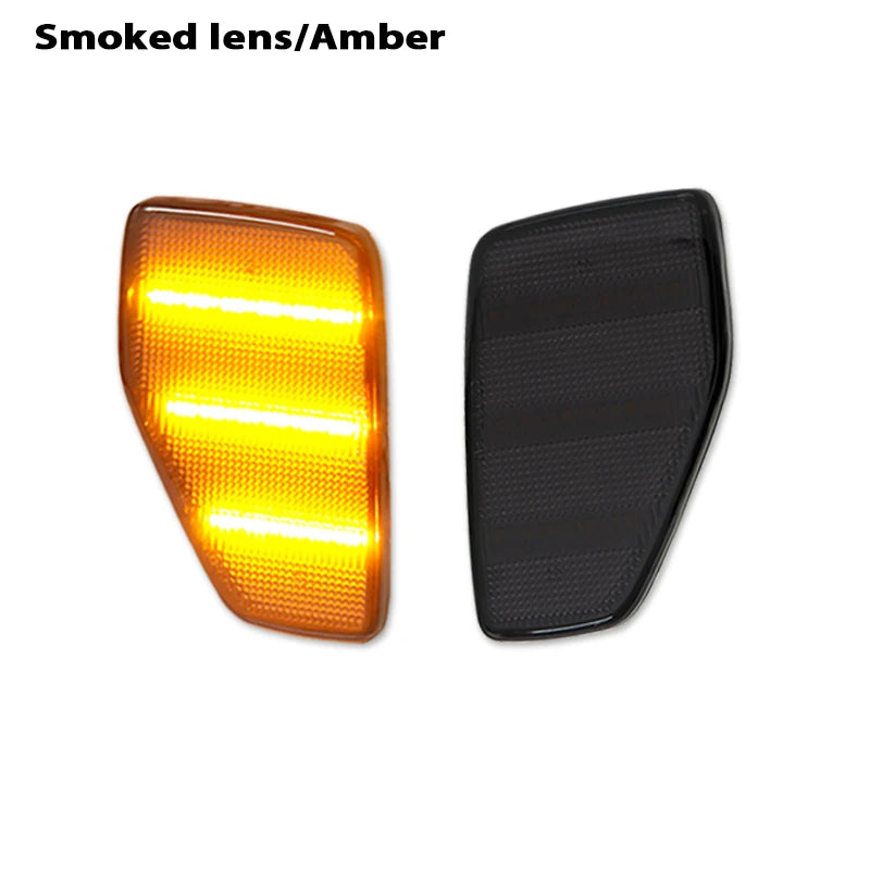 iJDM Car Amber Triple-Row LED Strip Front Fender Side Marker Lights Compatible With for Hummer H3 H3T Turn Signal Light 06-2010
