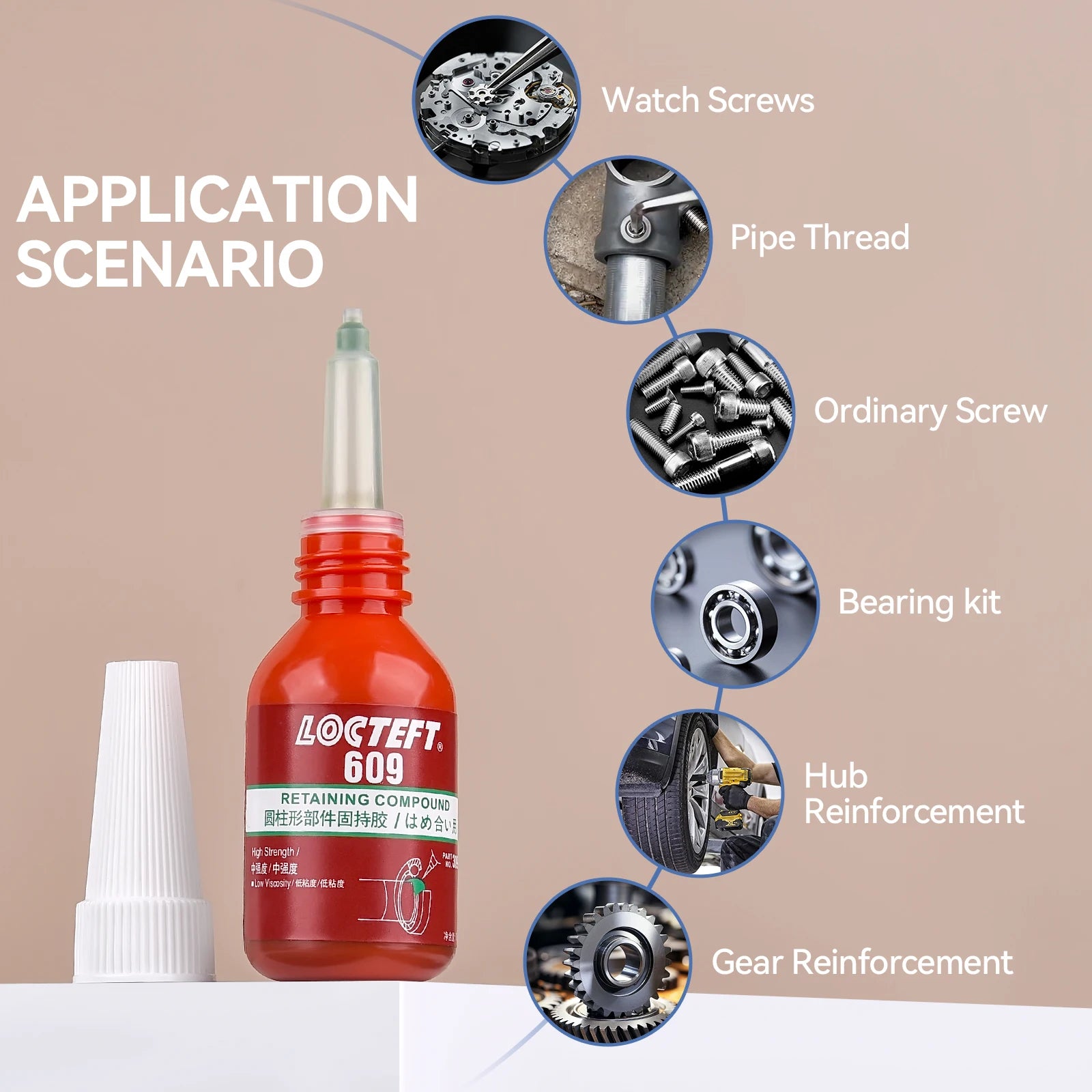 10ML Anti-Loose Glue Screw Adhesive Threadlocker 222 242 243 262 263 271 272 277 609 648 Quickly Cured Thread Locking Agent Glue