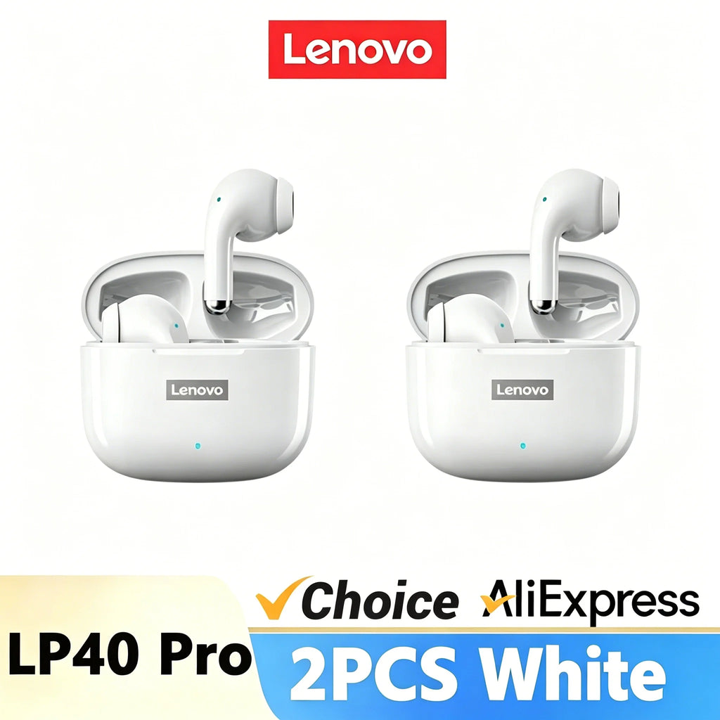 Lenovo LP40pro TWS Wireless Earbuds Bluetooth 5.3 HiFi Stereo Noise Reduction Sports Gaming Headphones for Running Travel Office