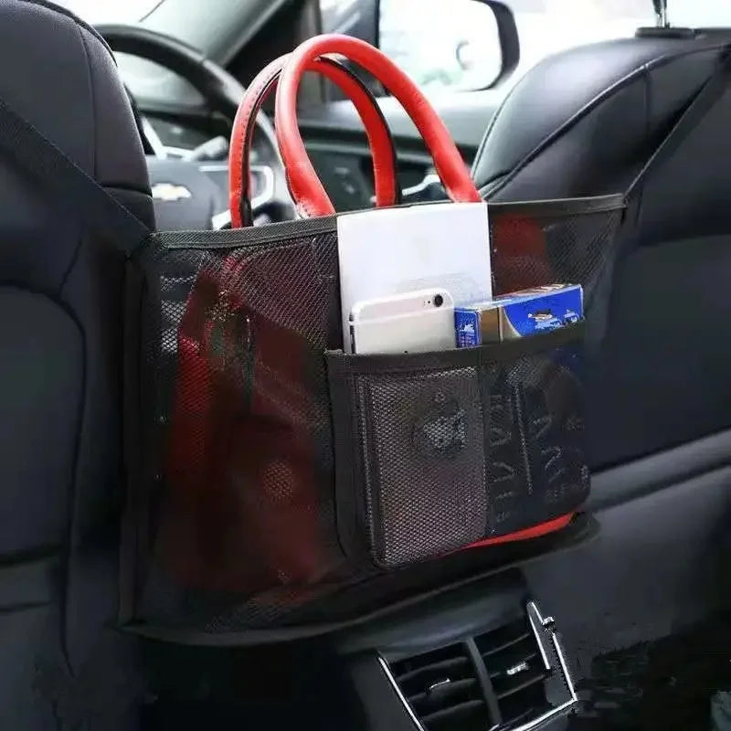 Car Storage Bag With Oversized Mesh Pocket, Essential Car Accessories, Ideal Choice For Car Storage