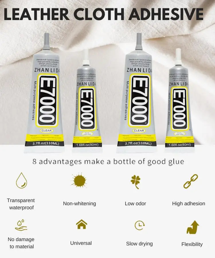 1pcs E7000 Glue Clear Contact DIY Cloth Fibre Fabric Adhesive Multipurpose for Wedding Dress Leather Bag Diamond Glass