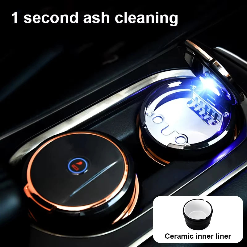 Portable Car LED Ashtray Auto Interior Accessories Ceramic inner lining is resistant to high temperatures
