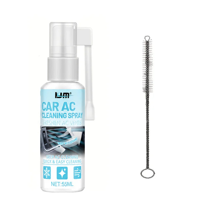 KJM Car AC Vent Cleaner Spray Dual Spray Nozzle Freshening Formula Dust Odor Remover Deep Clean For Vehicle Air Conditioner