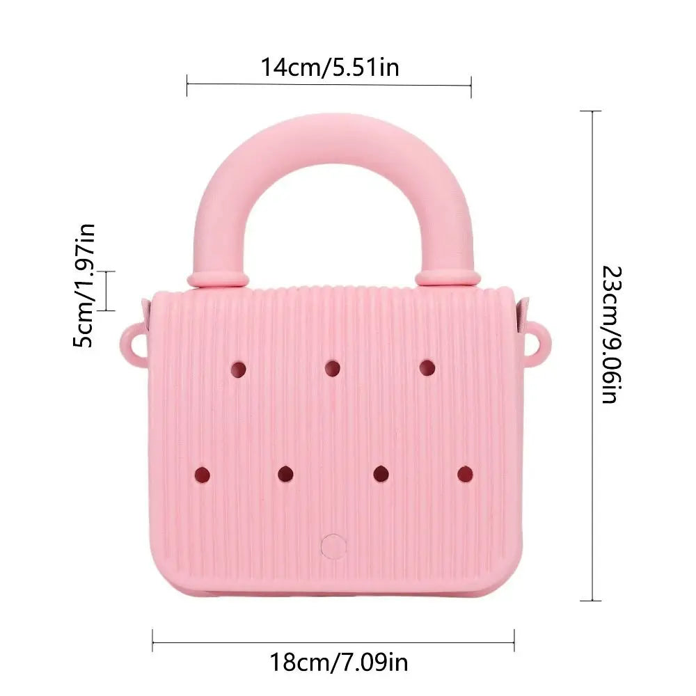 Anti-slip Waterproof Beach Bag Top Handle Sandproof Cartoon Crossbody Tote Adjustable straps DIY EVA Handbags With Hole Summer