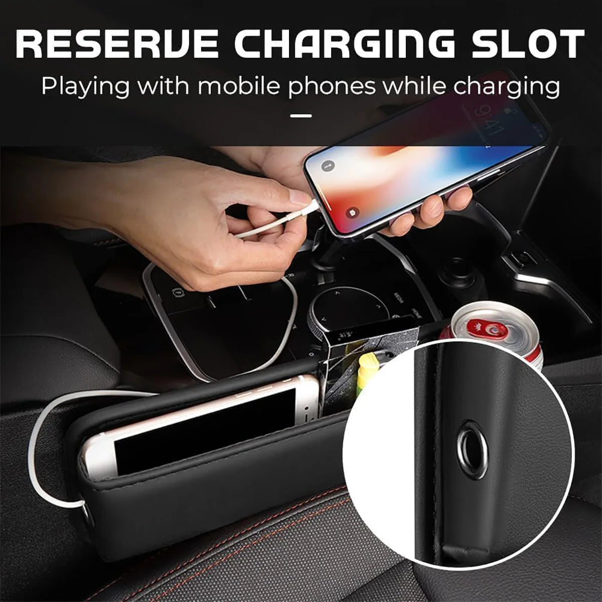 1Pcs Car driver seat gap filler car seat gap storage with cup holder universal car seat storage box for cell phone glasses keys