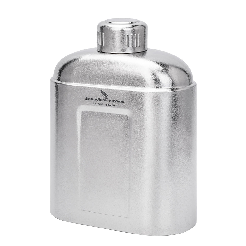 Boundless Voyage Camping Titanium Bottle with Carry Bag 1.1L Open Flame Heating Canteen Leakproof Drinkware for Hiking Ti3012D