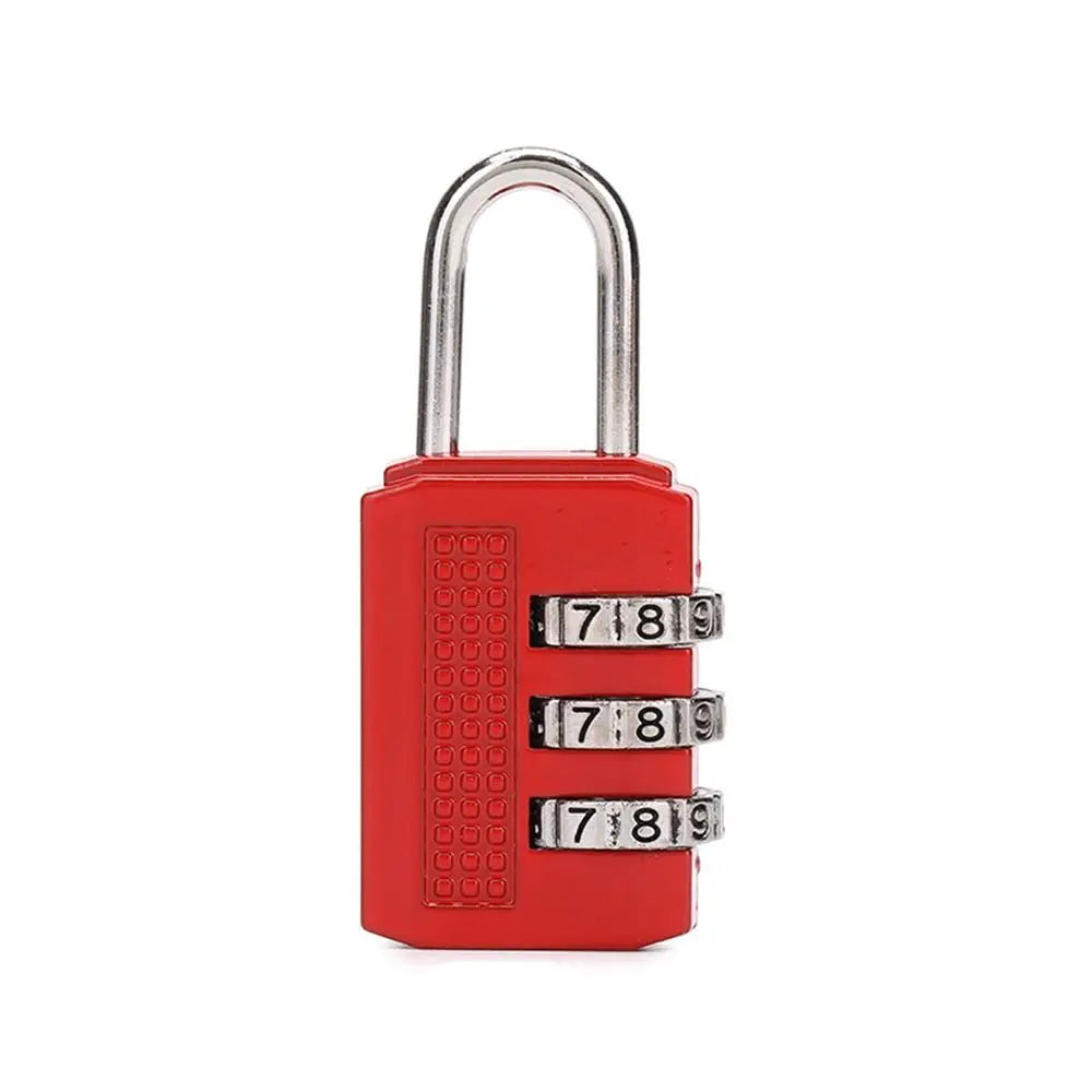 Multifunctional Mini Number Lock Durable Solid Color Password Lock Anti-theft 3 Digit Alloy Padlock Zipper Bag