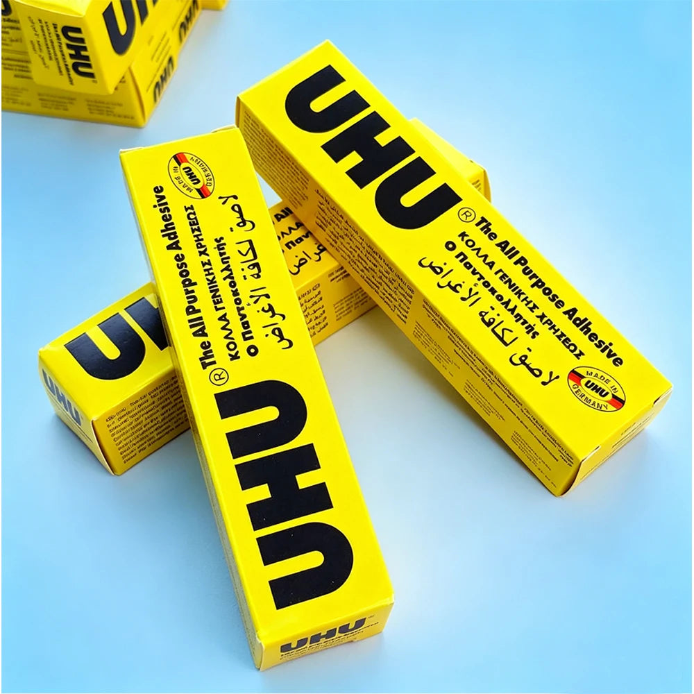 UHU All-Purpose Adhesive Glue Strong Clear for Paper Wood Fabric Leather - Versatile Craft And Repair Glue
