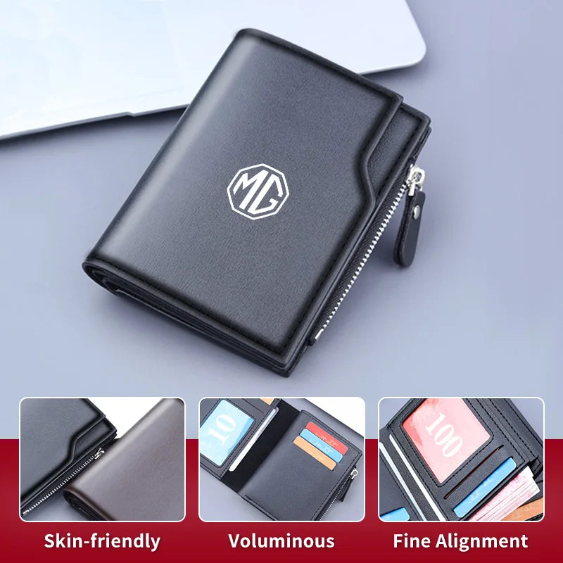 Car PU Leather Driver's License Card Holder Case Coin Pocket Wallet For Morris Garages MG 3 5 6 7 HS ZS GS Hector TF GT ZR RX5