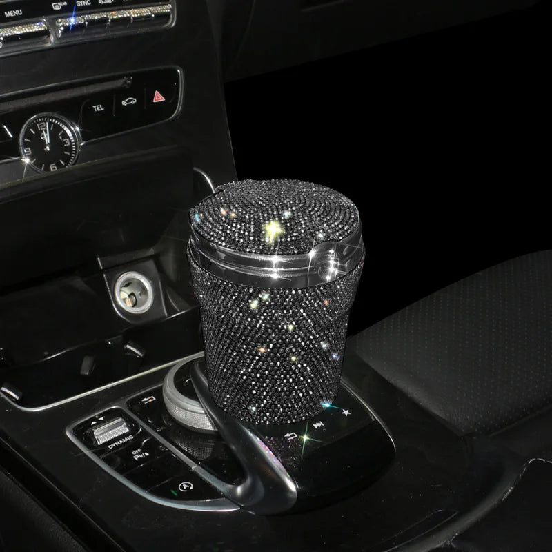 Car Ashtray Auto Portable Bling Cigarette Smokeless With LED Light Indicator Car Accessories for Women재떨이