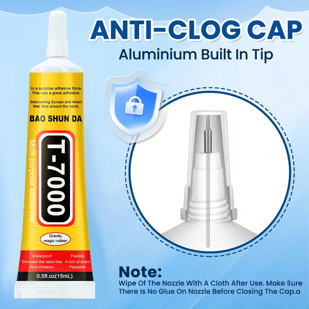 T7000 black (adhesive for jewels and mobile phones in 15 g, 25 g, 50 g, and 110 g)-Waterproof and highly durable resin adhesive