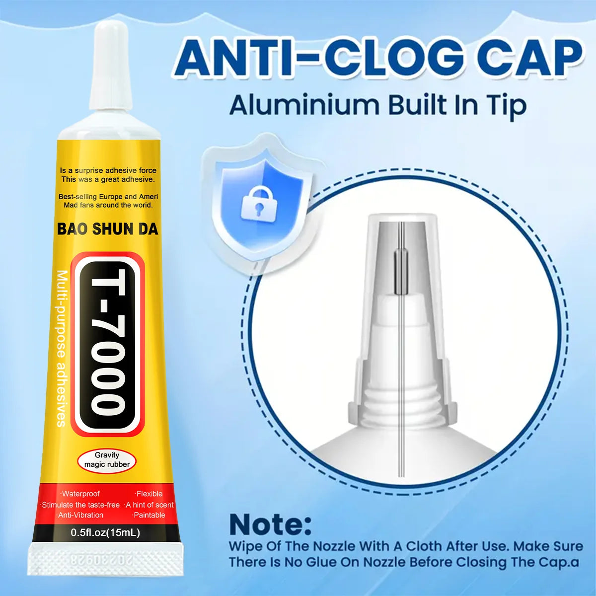 T7000 black (adhesive for jewels and mobile phones in 15 g, 25 g, 50 g, and 110 g)-Waterproof and highly durable resin adhesive