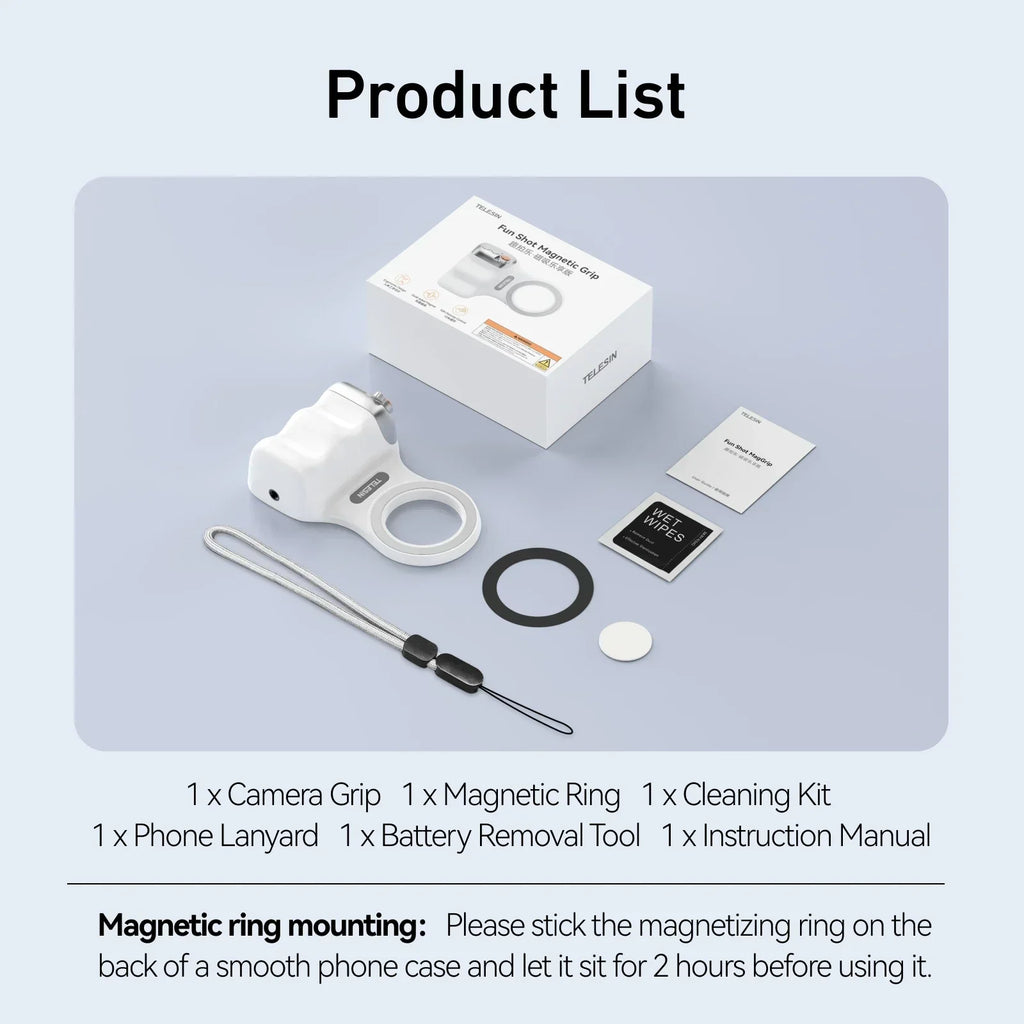 Magnetic Phone Camera Shoot Hand Grip BT Remote Control Handle for Vlogs and Selfies Compatible with Iphone 17/16/15/14 Pro Max