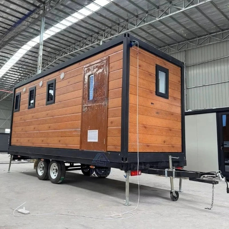 Customized New Design Prefab Container Trailer Integrated House On Wheel Shipping Prefabricated Movable Luxury Home Tiny House