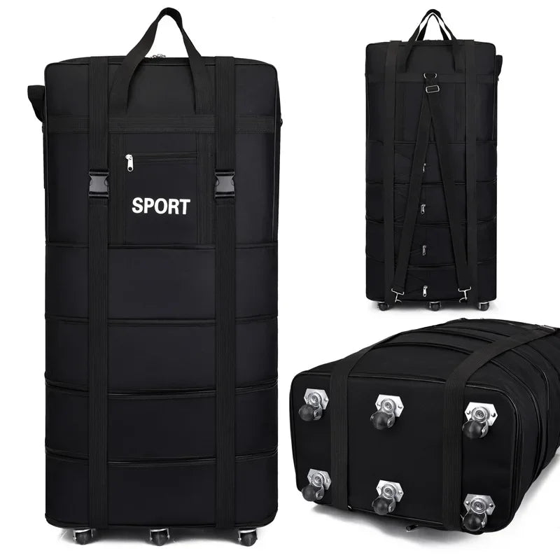 Large Capacity Dormitory Cotton Quilt Storage Bag with Wheels Travel Bag Student Luggage Bag Oxford Cloth Waterproof Dustproof