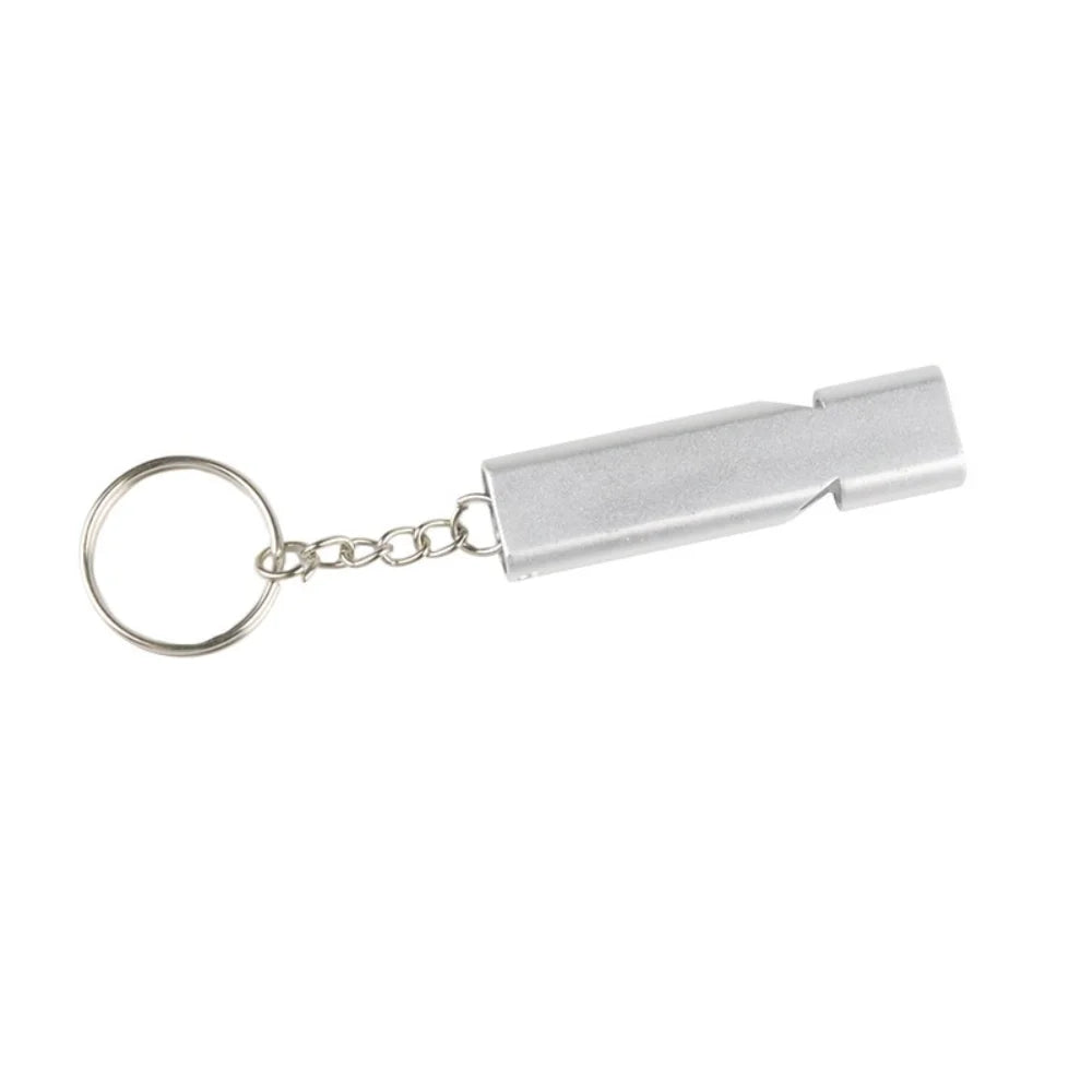 Hot Aluminum Alloy Double Tube Survival Whistle Emergency Rescue Whistle Keychain EDC Tool for Camping Hiking Outdoor Training