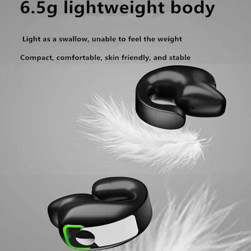 Bluetooth 5.3 Ear Clip Earphone TWS Wireless Headphone Single In-Ear HD HiFi Stereo Touch Control Sports Headset With Microphone