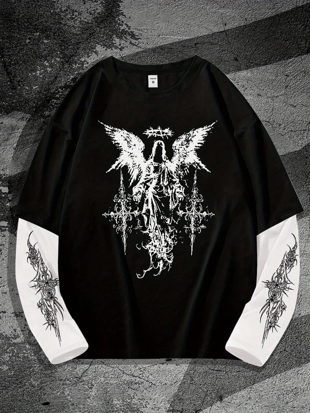 New men's long-sleeved T-shirt for Spring and Autumn 2025 casual roller skating 3D printed street men's wear