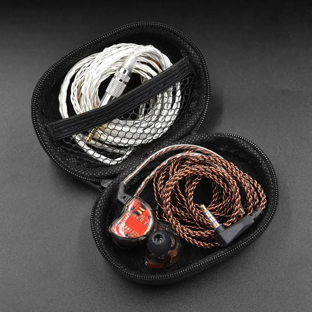 1-10PCS Wired Earphones Storage Bag Universal Wired Headphones Carrying Case PU Storage Box Organizer Bag for KZ BA10 AS10 ES4