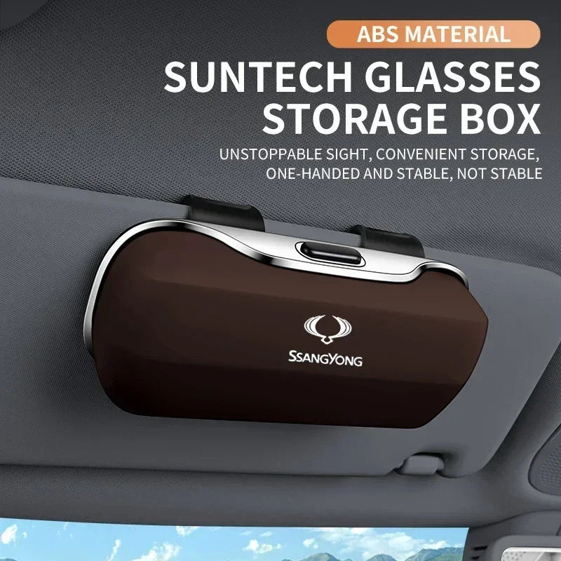 For Ssangyong torres Rexton musso Tivoli Korando stavic Accessories Car Visor Sunglasses Glasses Case Glasses Holder Clip Box