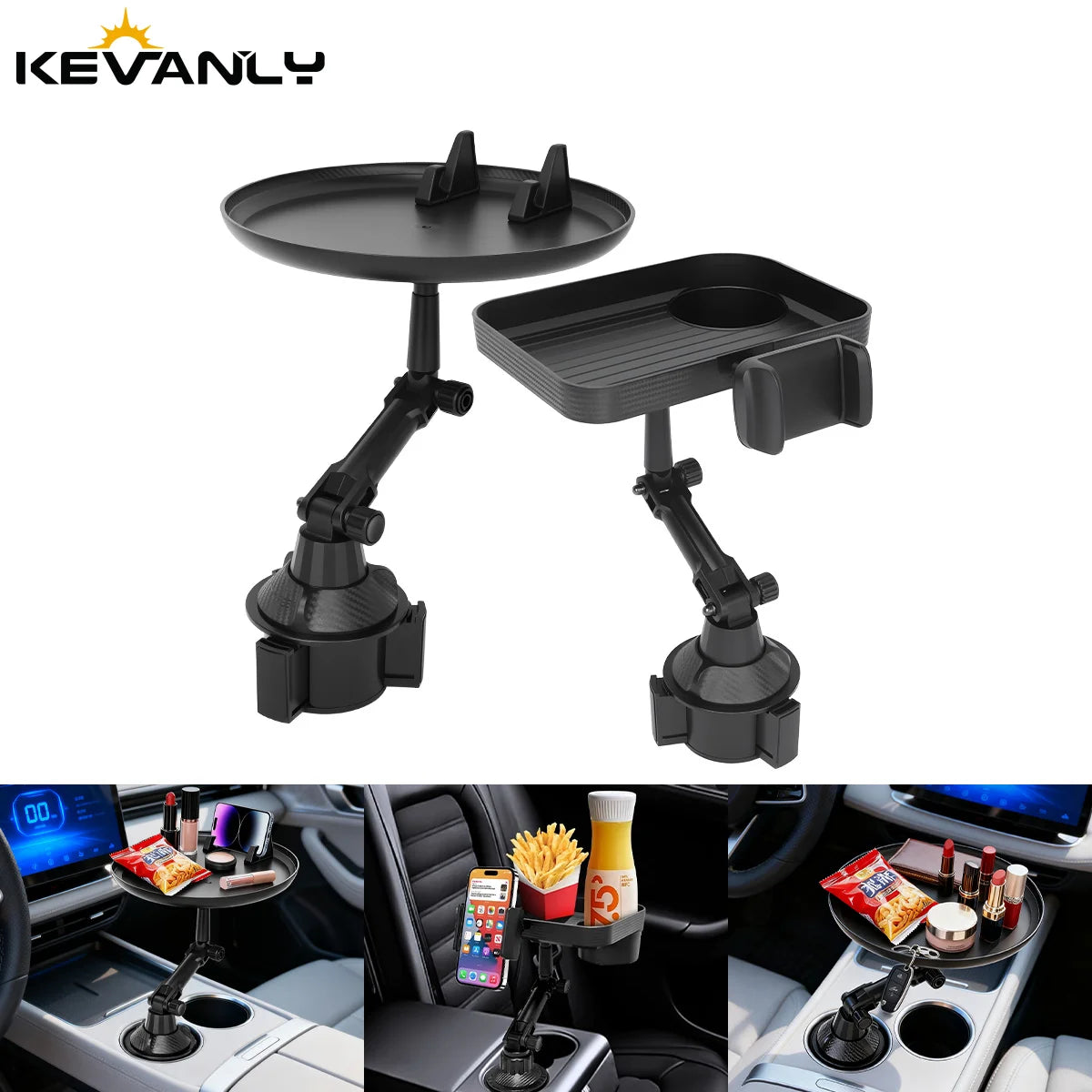 Car Cup Phone Holder Stand Mount Tray 360° Degree Rotation Table Slot Food Organized Adjustable Drink Accesories for iphone