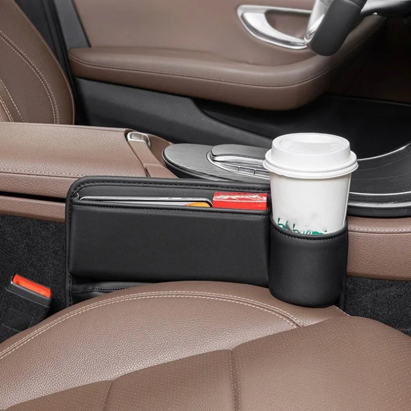 For Chevrolet Equinox GMT172 Camaro Spark 2010~2017 Car Interior Seat Gap Storage Box With Cup Holder Organizer Case Accessories