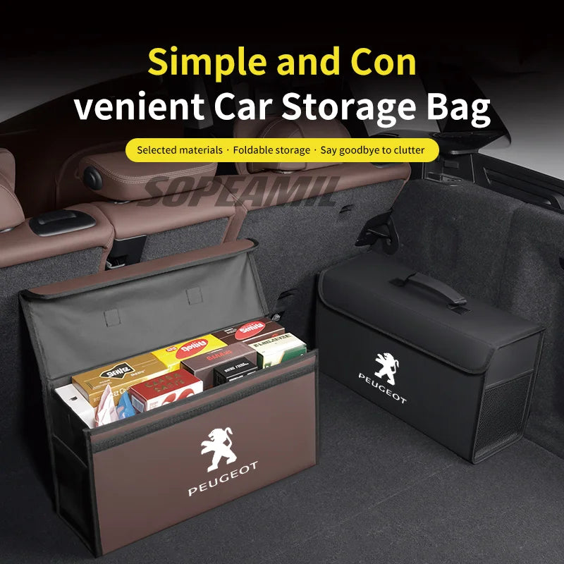 Car Trunk Organizing And Storage Box For  Peugeot 106 108 206 207 208 301 307 308 406 407 408 508 607 2008 3008 5008 RCZ Rifter