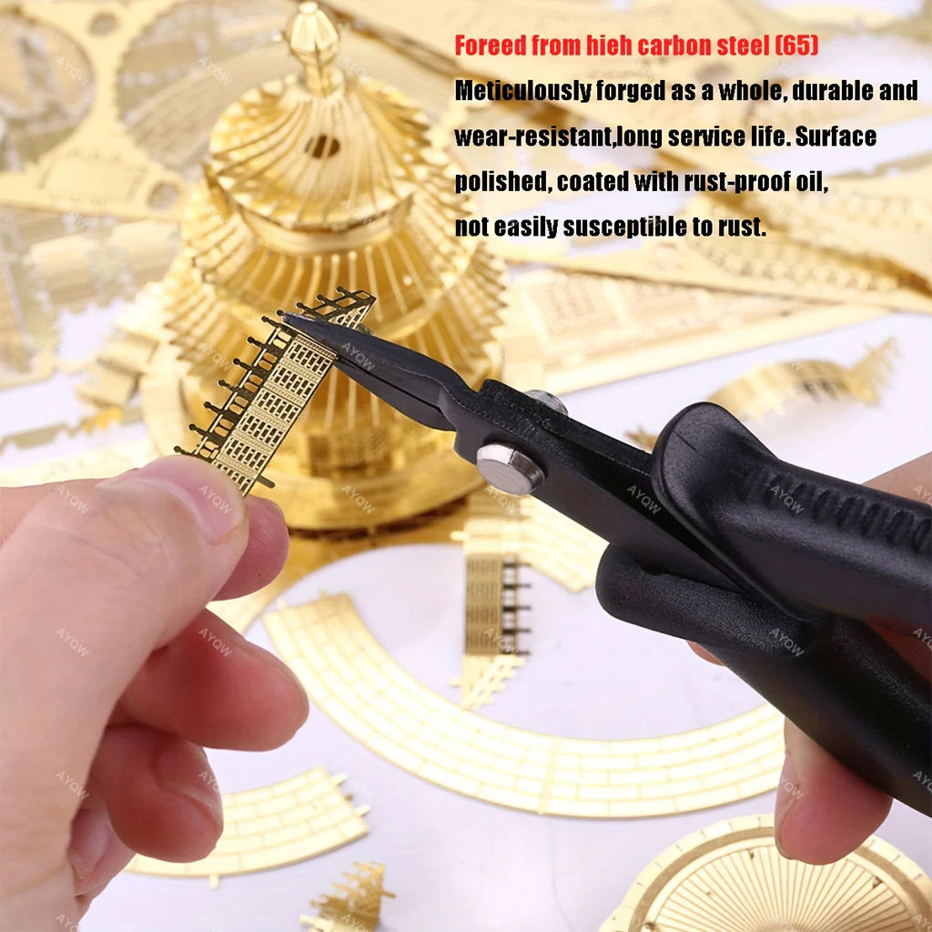 3D Metal Model Assembly Kit: Ergonomic Pliers, Tweezers & More - Precision Crafting Tools For Ages 14+