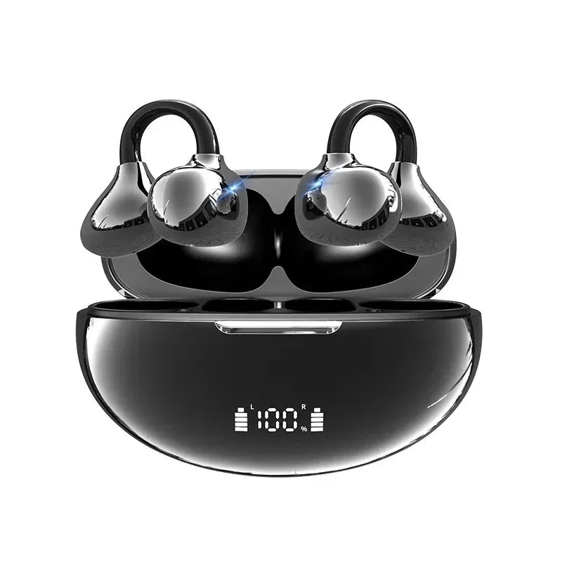Ultra Comfortable Ear Clip Wireless Bluetooth Earphones Durable Long Battery Life Equipped with Hands-Free Microphone