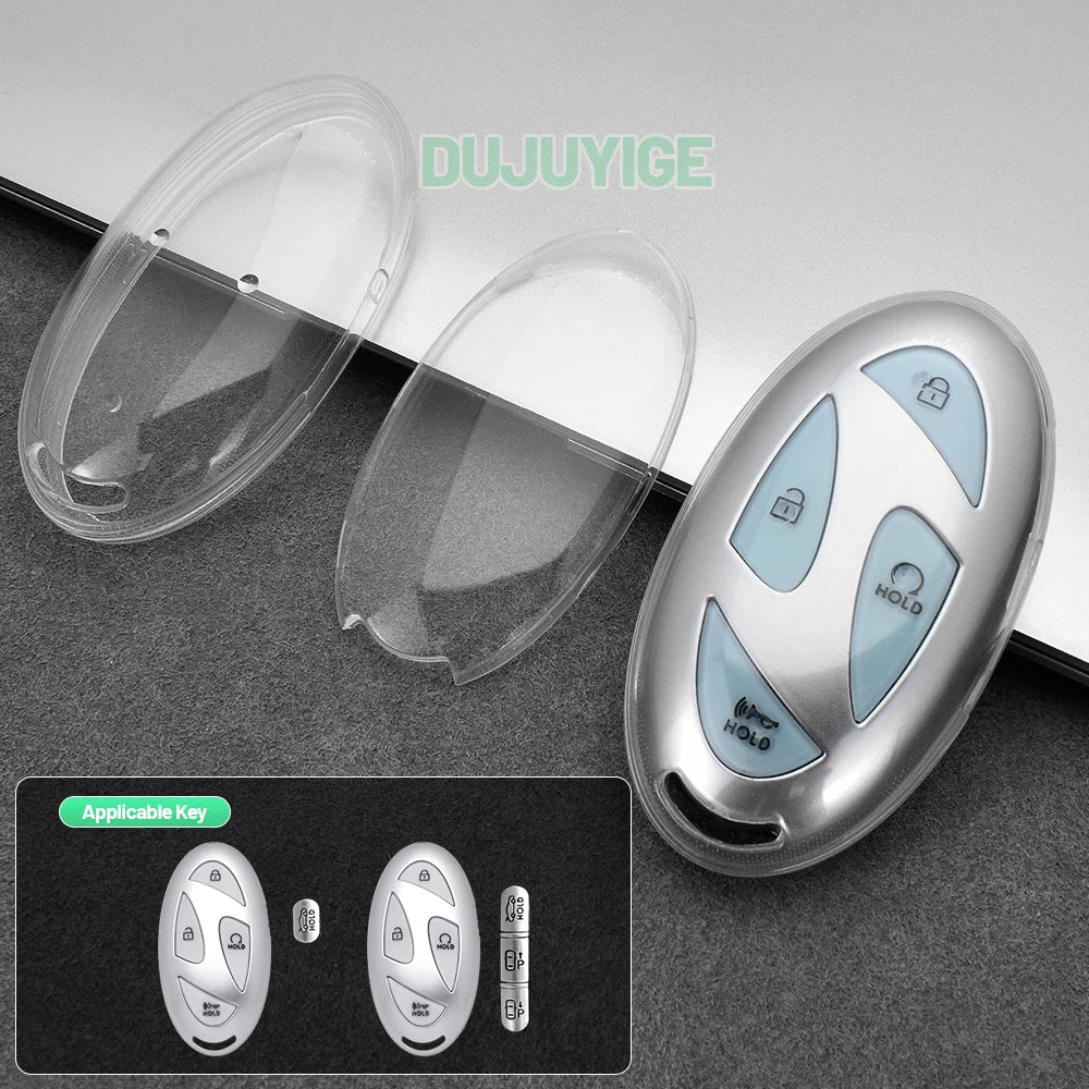 Clear TPU Car Key Case For Hyundai Kona SX2 2024-2026 Key Fob Cover Protector Shell Auto Accessories 2025