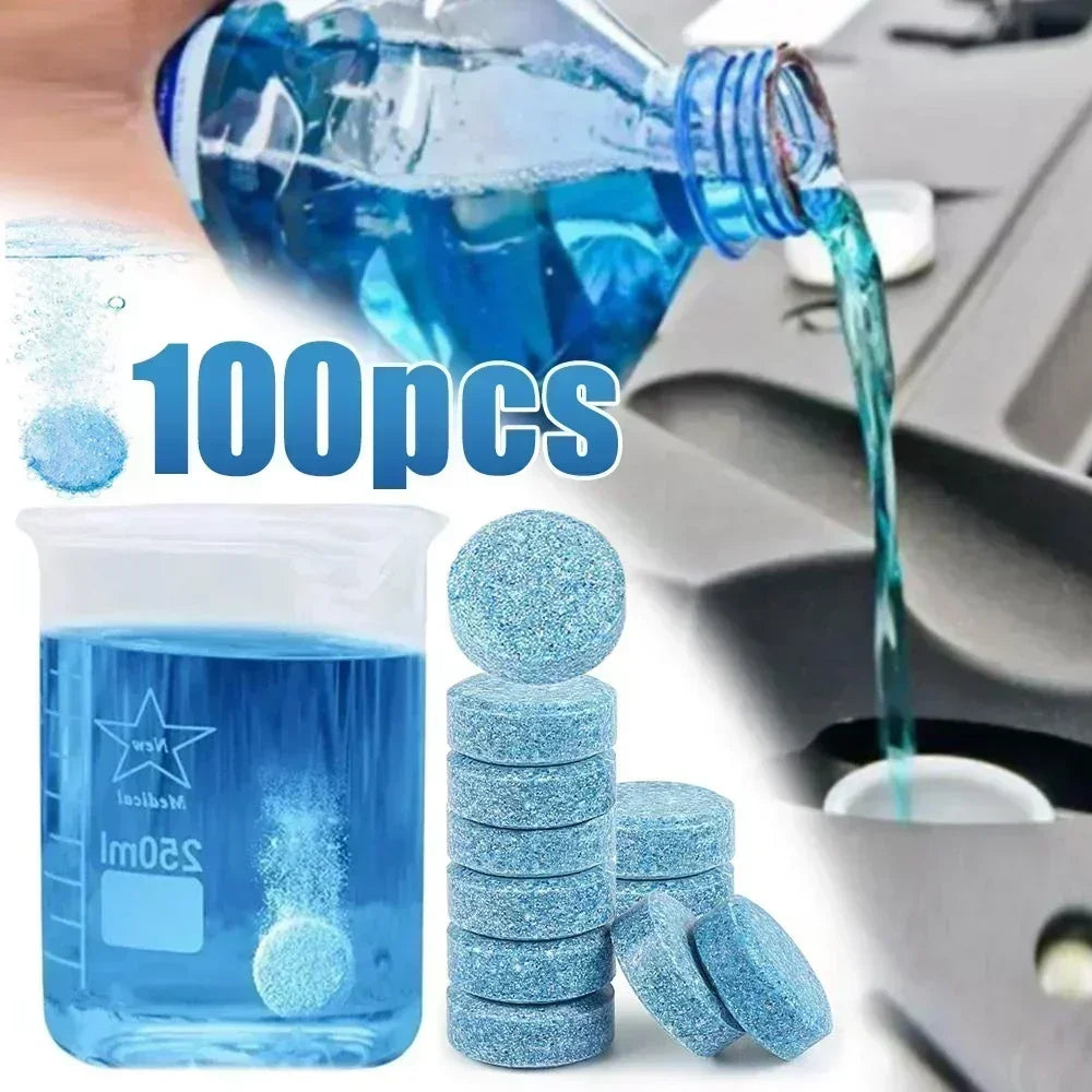 20/100pcs Solid Cleaner Car Windscreen Cleaner Effervescent Tablet Auto Wiper Glass Solid Cleaning Concentrated Tablets