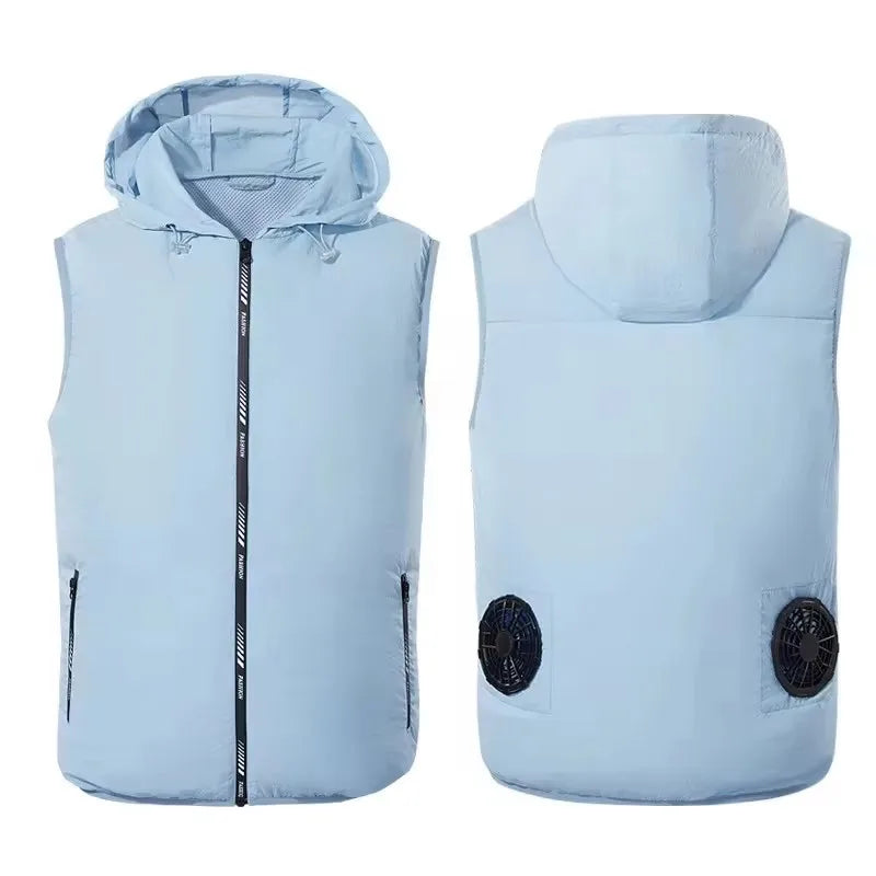 Fan Vest Electric Cool Vest Cooling Fan Vest Air-conditioned Clothes Hiking Cooling High Temperature Work Fishing Vest